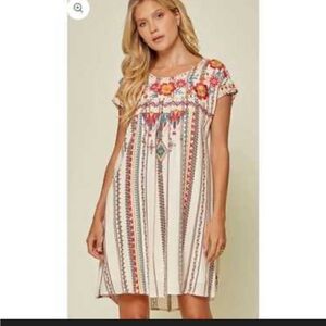 Savanna Jane Dress mini with Multicolor Embroidery NWT Lined small